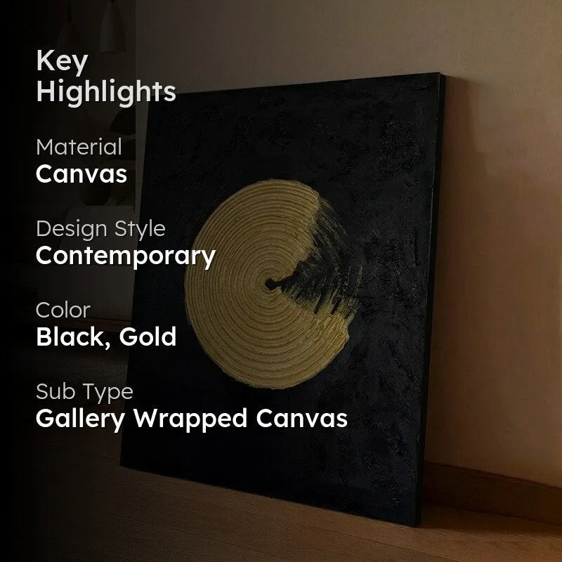 Golden Orbit Handmade Canvas Wall Painting media 2