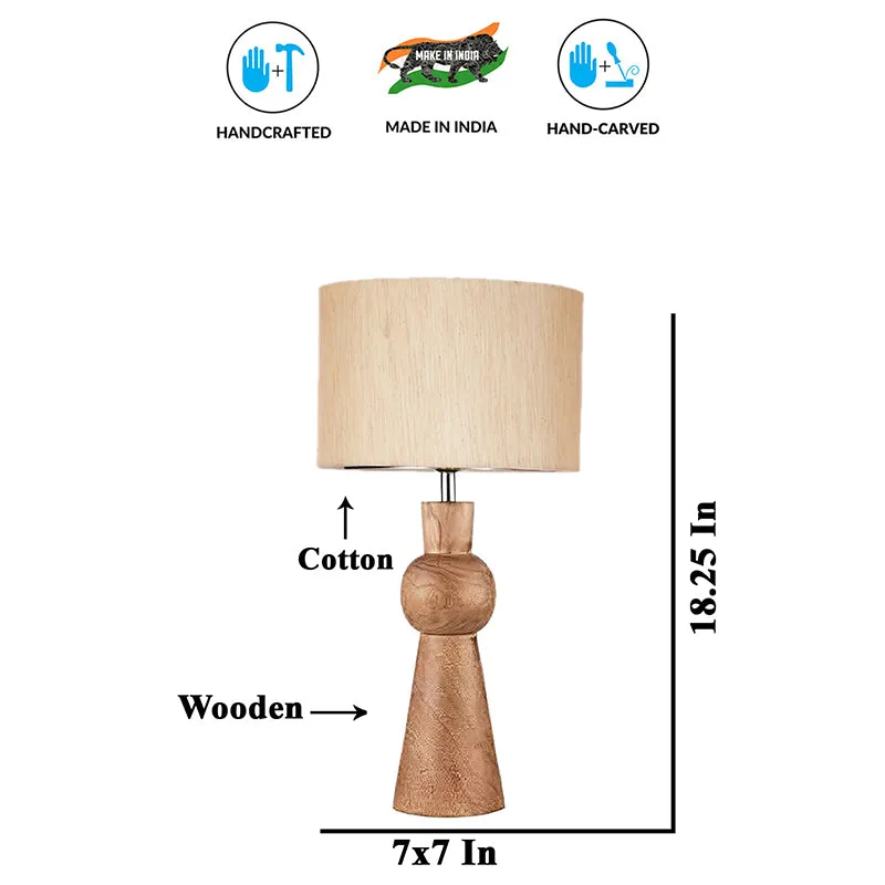 Angler Wooden Table Lamp - Beige,Brown media 5