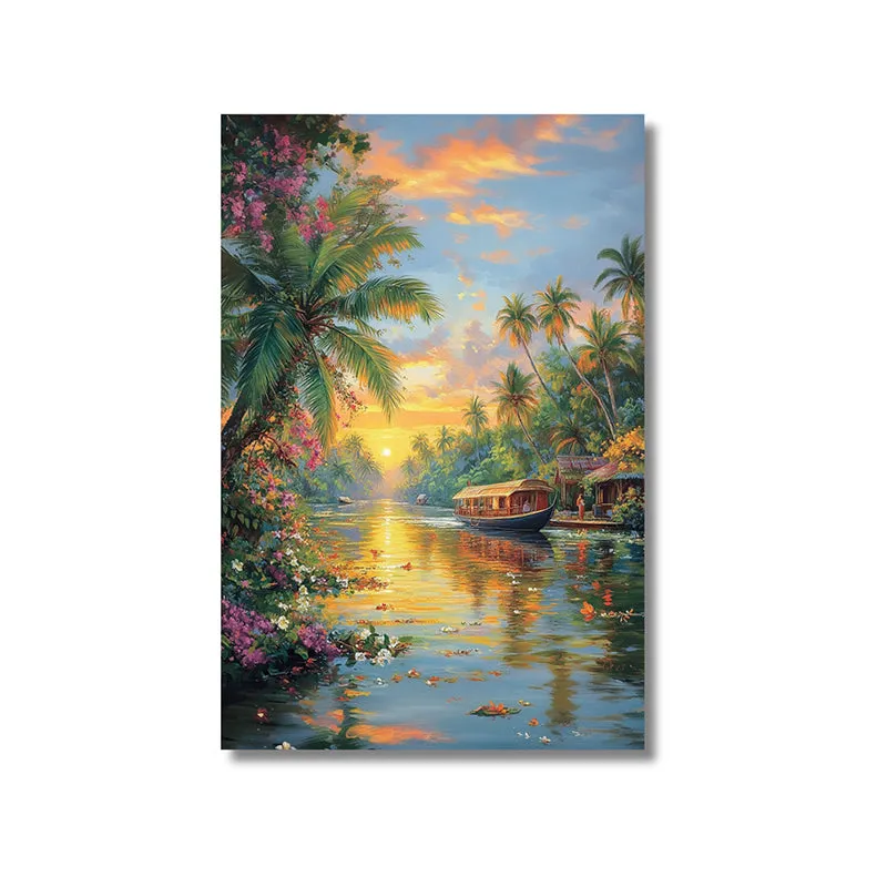 Serene Backwaters Wall Painting media 4