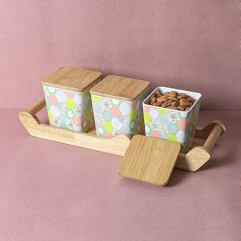 Abso Glaze Condiment Container (750 mL Each) With Tray - Four Piece Set media 4