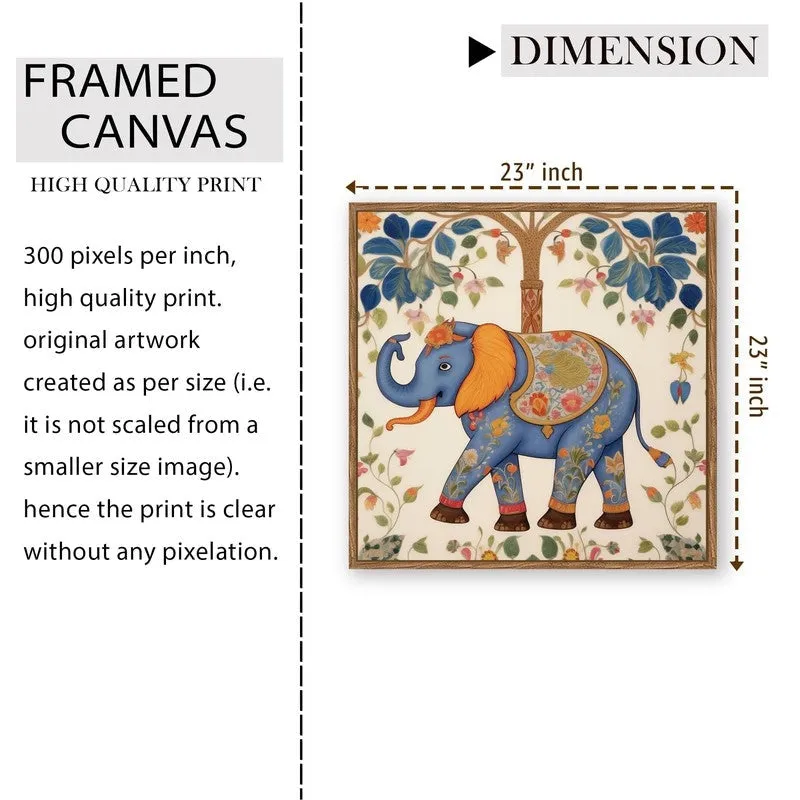 Indian Regal Tusker Canvas Wall Art With Frame media 9
