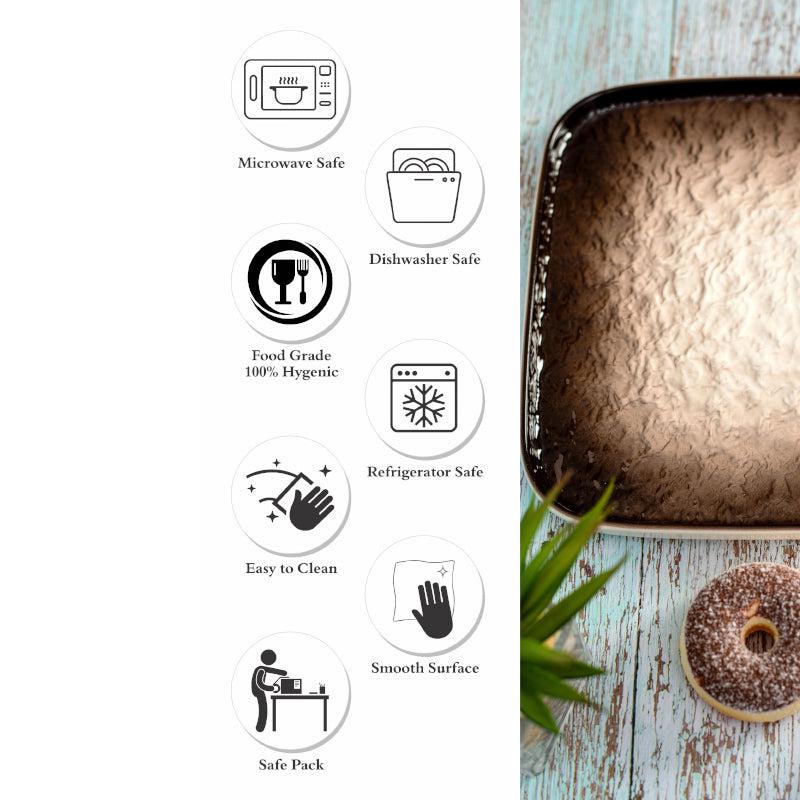 Nomura Square Porcelain Platter - Brown media 5