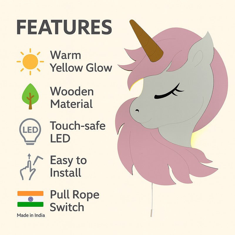 Enchanted Unicorn Battery Operated MDF Wall Lamp media 8