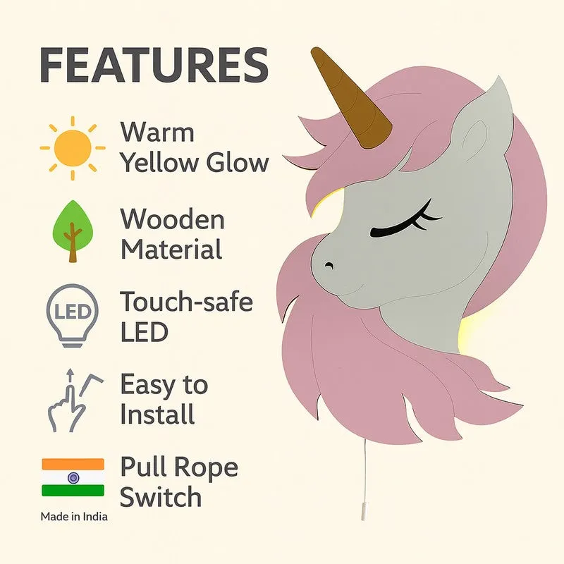 Enchanted Unicorn Battery Operated MDF Wall Lamp media 8