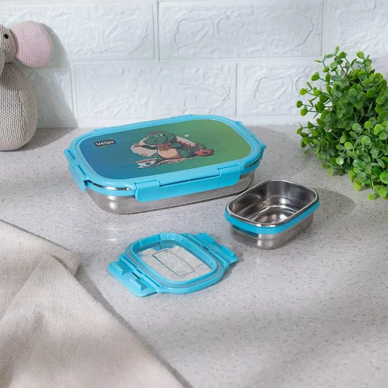 Croc Whimsy Blue Lunch Box (775/150 mL) - Two Piece Set media 3