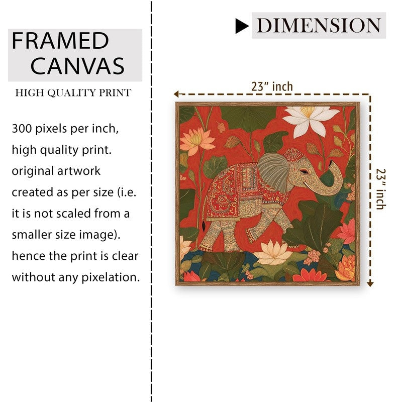 Cultural Gajraj Canvas Wall Art With Frame media 10