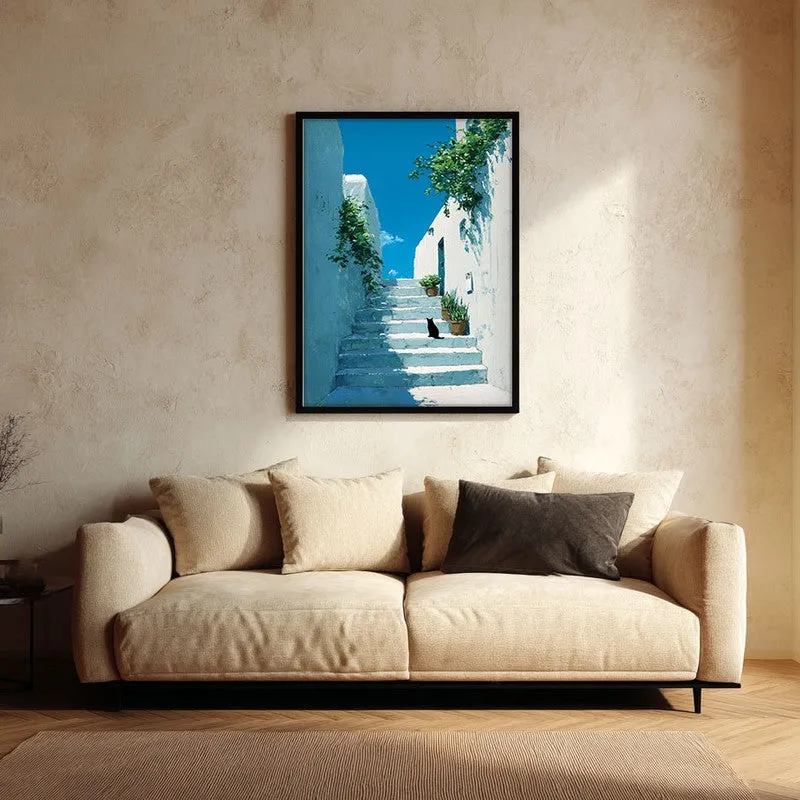 European Alley Canvas Wall Painting - Black Frame media 1