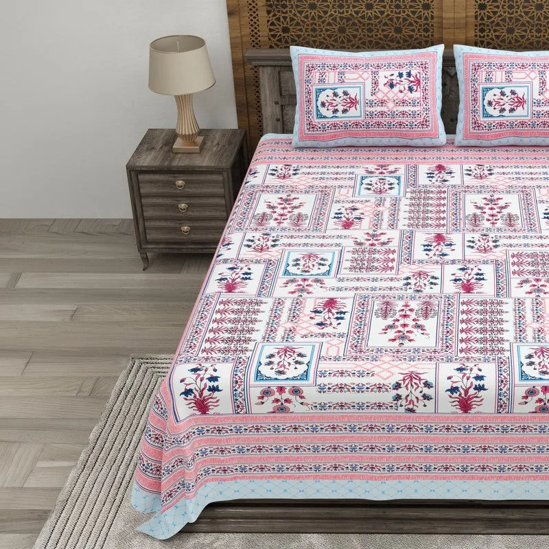 Desiio Cotton Bedsheet (Pink,Blue) - 240 TC media 3