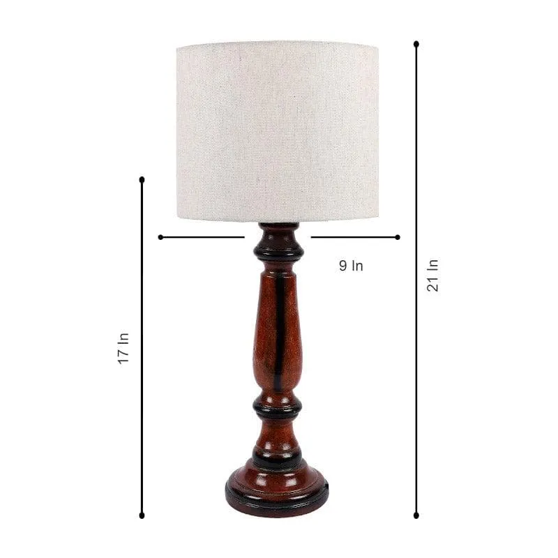Urbane Bona Fabric Table Lamp - White,Brown media 6