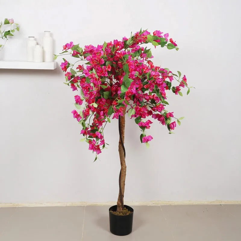 Vibrant Bougainvillea Artificial Plant With Black Plastic Pot media 4
