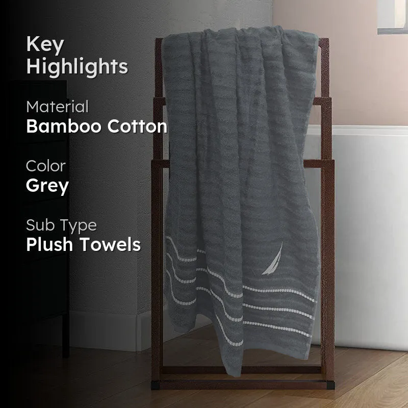Nautica Oasis Stripe Bath Towel - Grey media 2