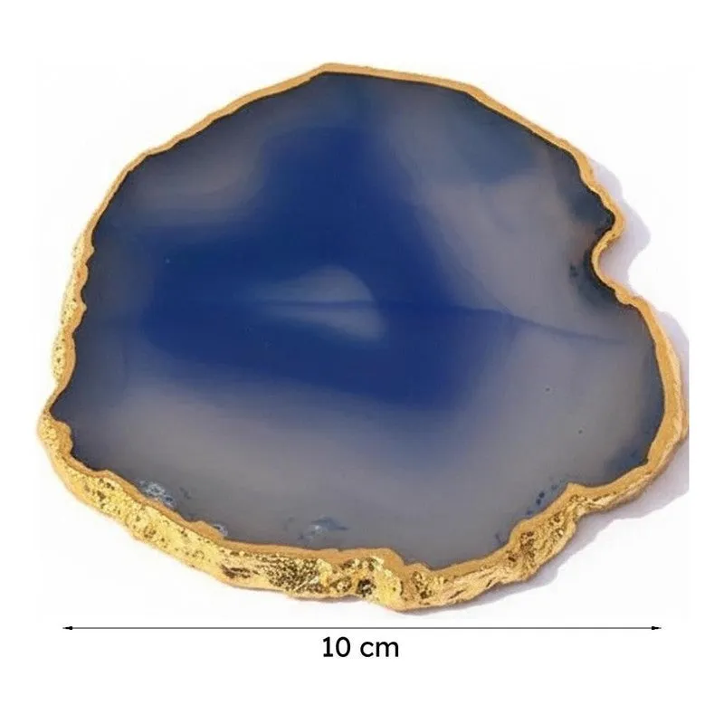Candra Handcrafted Brazilian Agate Coaster (Blue) - Set Of Four media 6