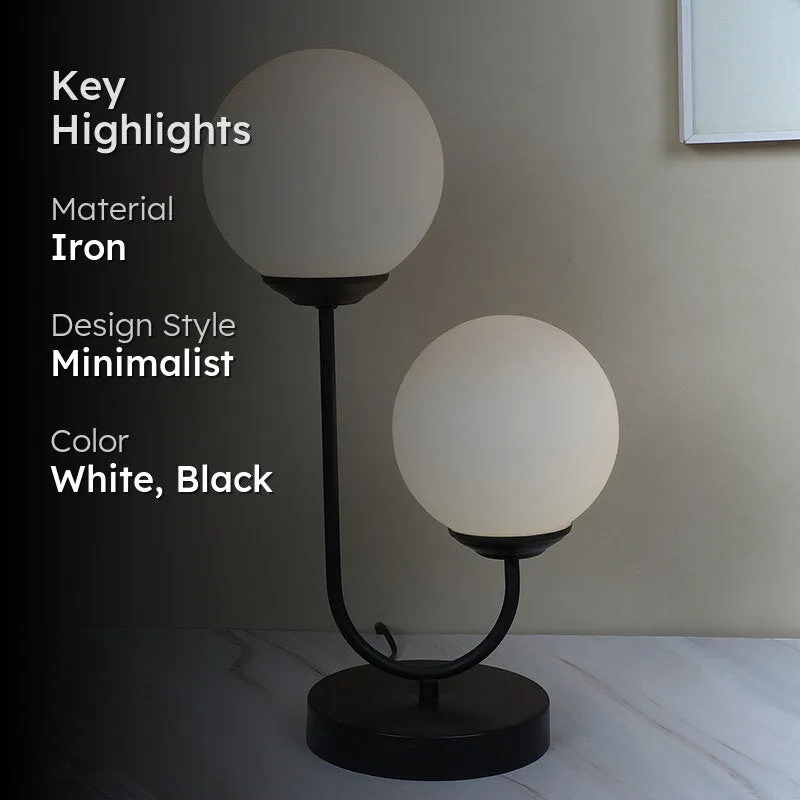 Luce Mini Duo Solid Iron Moon LED Table Lamp - White,Black media 2