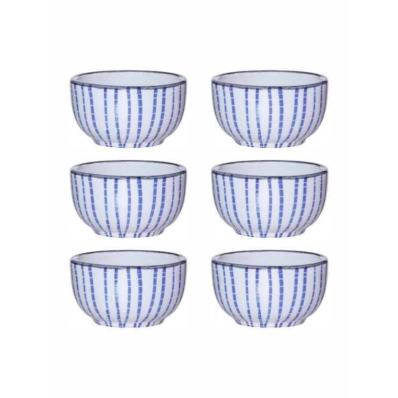 Azure Stripe Bowl - Set Of Six media 3