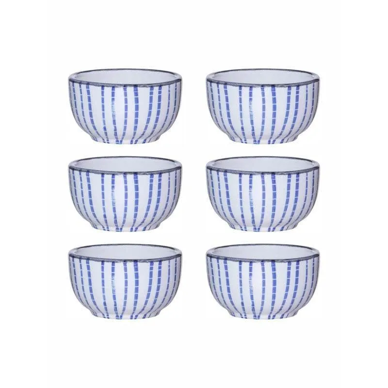 Azure Stripe Bowl - Set Of Six media 3