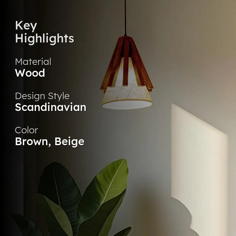 Liora Single Wooden Ceiling Lamp media 2