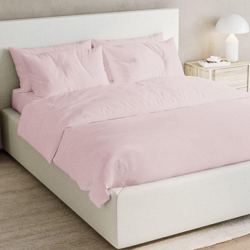 Freyda Solid Cotton Bedsheet (Pink) - 700 TC media 3