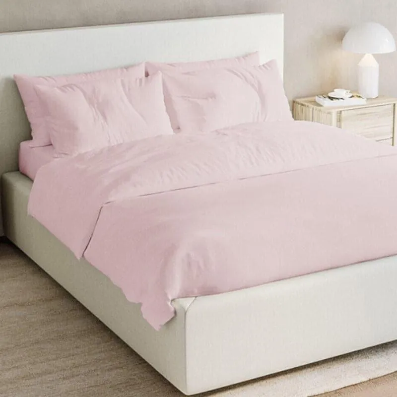 Freyda Solid Cotton Bedsheet (Pink) - 700 TC media 3