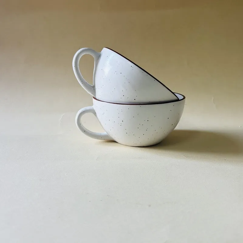 Ceramic Tea Cups (White,240 mL Each) - Set Of Two media 4