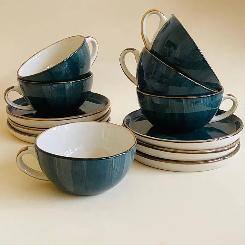Cerabrew Ceramic Cup & Saucer (320 mL Each) - Set of Six media 4
