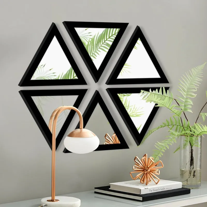 TriAxis Reflector Wall Mirrors (Black) - Set Of Six media 5