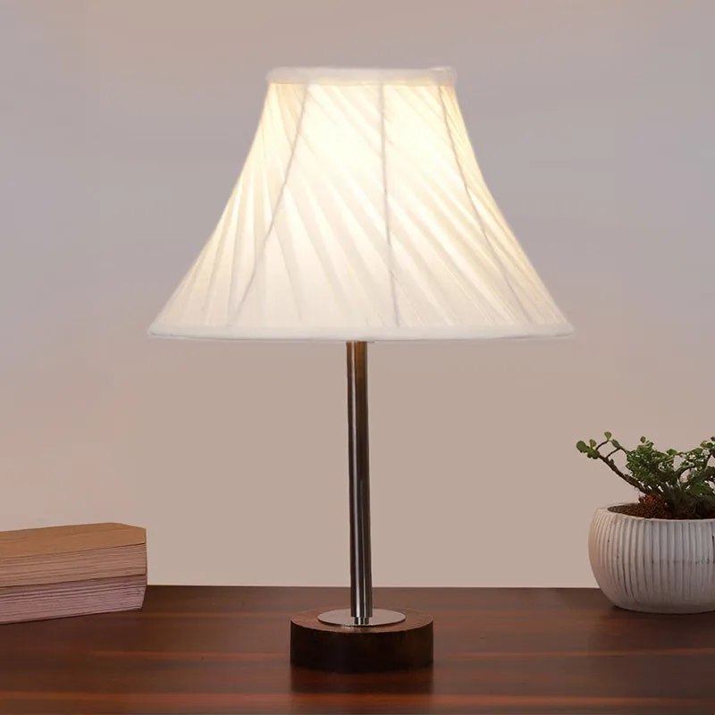 Twistra Rodin Wooden Table Lamp - OffWhite,Silver,Brown media 2