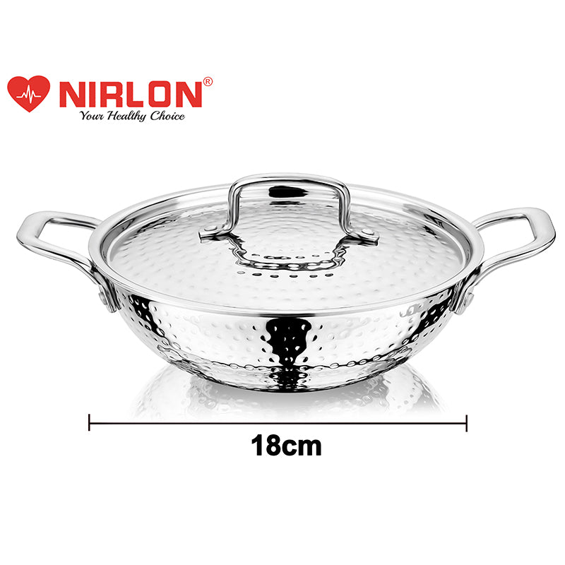 Nirlon Kadhai With Lid - 1200 mL/7 Inches media 6