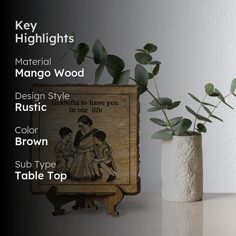 Grateful For Your Presence Wood Showpiece - Square media 2
