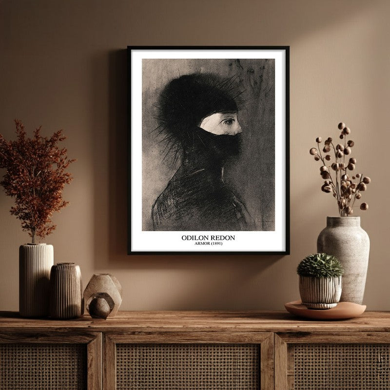 Armor Odilon Redon Archival Canvas Wall Painting - Black Frame