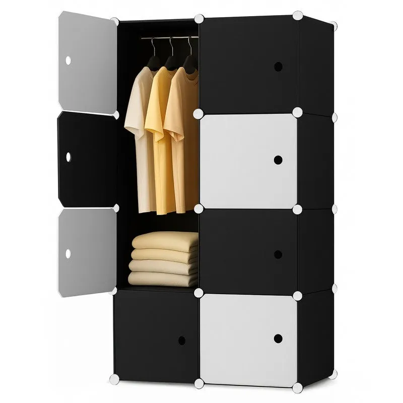 Rioware Multi-Compartment Storage Wardrobe Racks - Black media 3