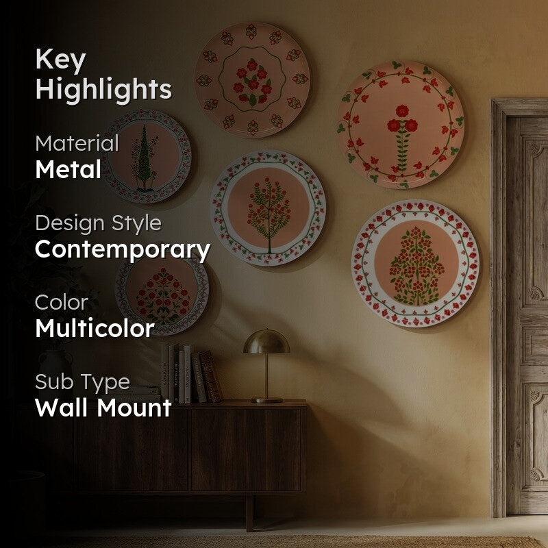 Botanical Royale Metal Wall Plates - Set Of Six media 2