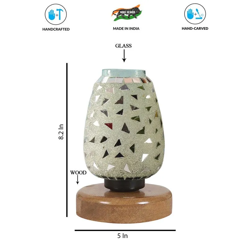 Aurabeam Mosaic Glass Table Lamp With Wooden Base media 8