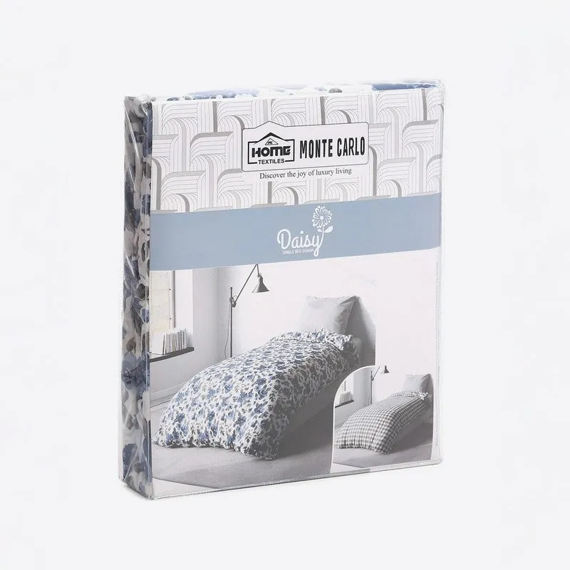 Monte Carlo Bloomeri Floral Polycotton Reversible Dohar (Blue) - 150 GSM media 7