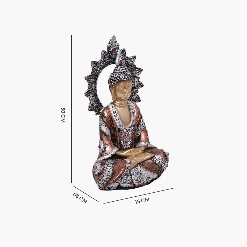 Azure Peace Buddha Idol - Copper media 7
