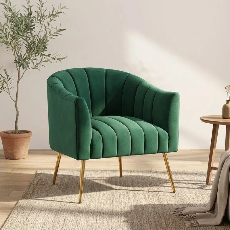 Plaino Neem Wood Accent Chair - Green media 1