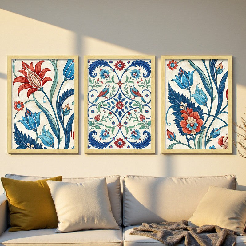 Floralux Wall Painting - Set Of Three