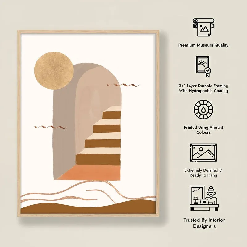 Steps to Serenity Canvas Wall Painting With Brown Frame media 10