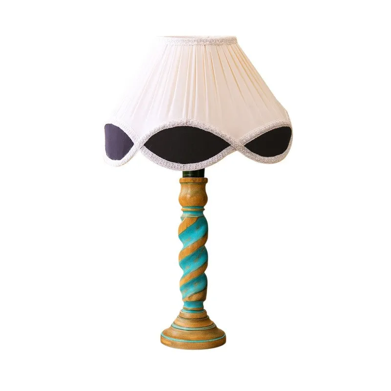 Elara Zylo Wooden Table Lamp - OffWhite media 5