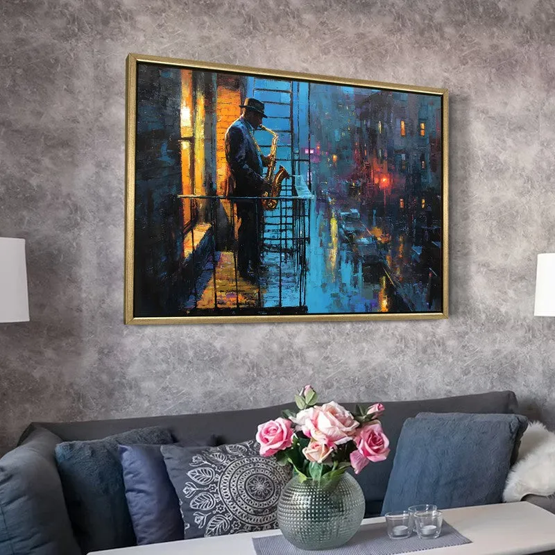 Rainlight Jazz Canvas Wall Painting With Frame media 6