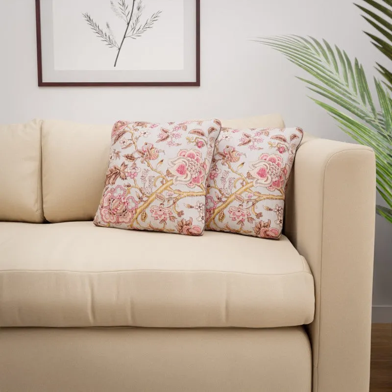 Floral Reverie Cotton Cushion Covers - Set Of Two media 1