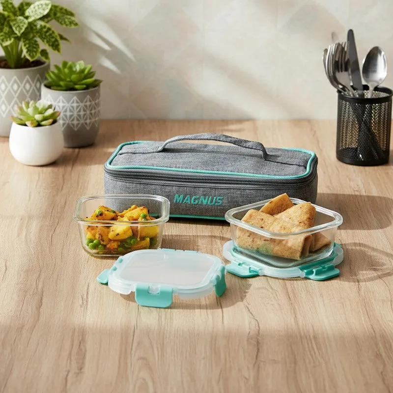 Nexilo Crest Lunch Box with Lunch Bag - Three Piece Set media 1