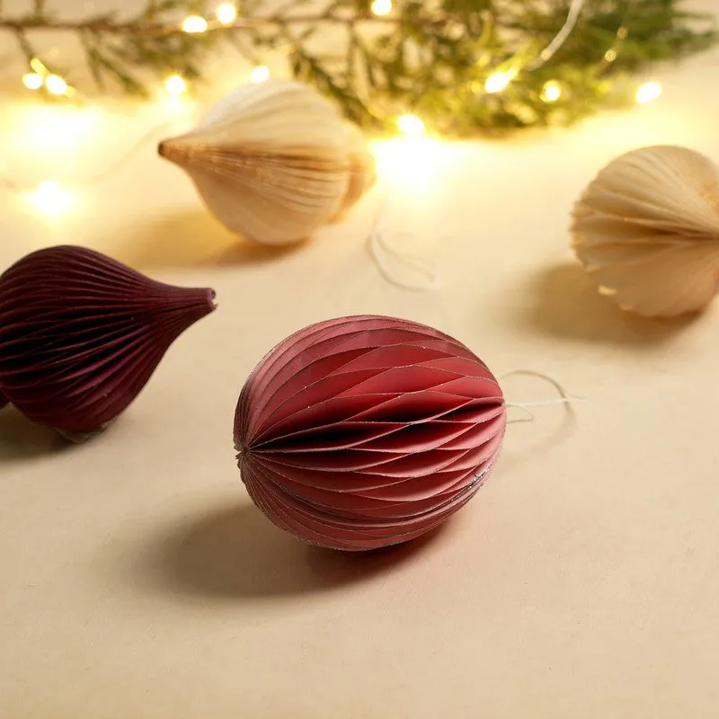 Fig Living Christmas Ornaments Festive Pink With Silver Glitter - Set Of Three media 9