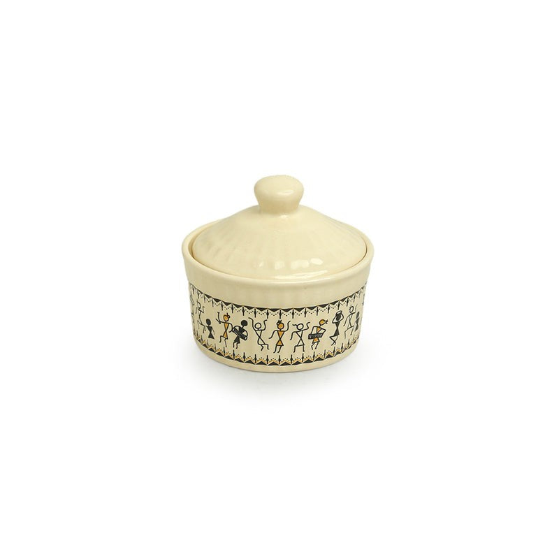 Wise Warli Handpainted Pickle Jars (160 Ml) - Set Of Two media 4