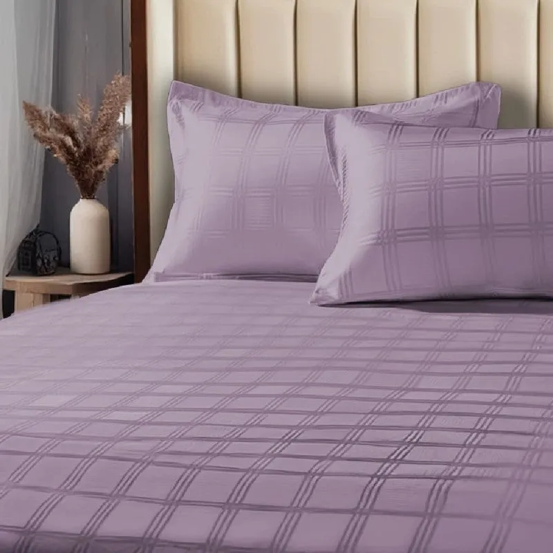 Urban Space MonoGrid Cotton Bedsheet (Purple) - 300 TC media 3