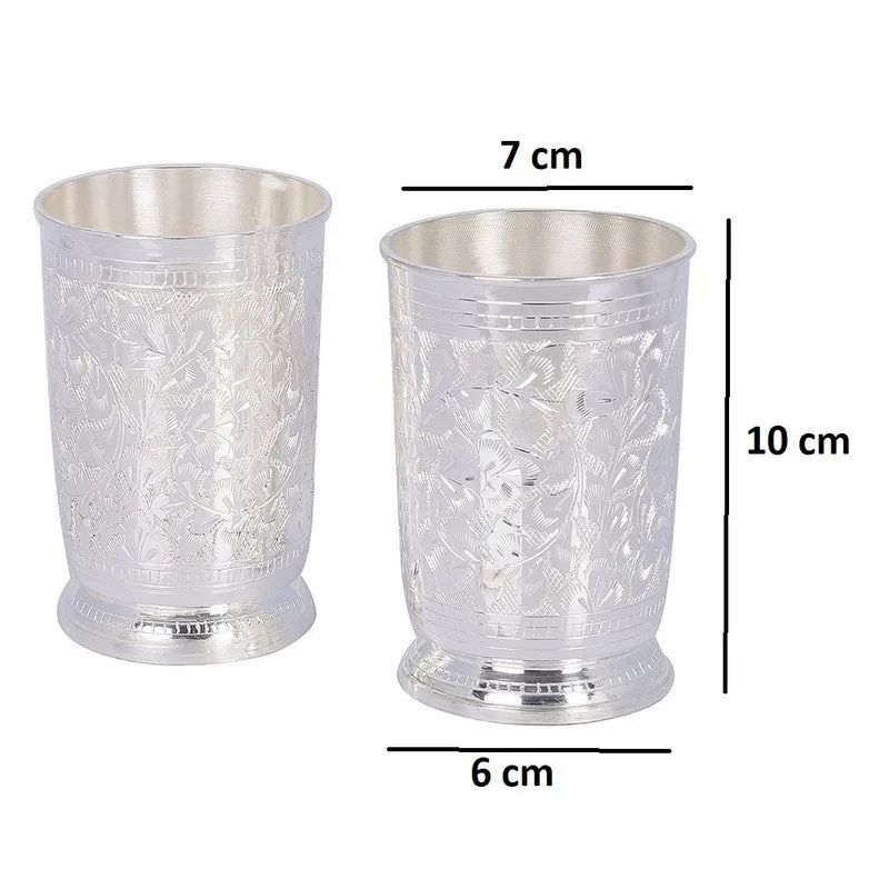 BrightSip Silver (Plated Drinking Glass (300 Ml Each) - Three Piece Set media 11