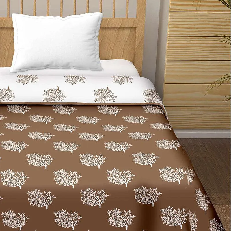 Paalki Reversible Cotton Dohar (Brown)  - 180 GSM media 1
