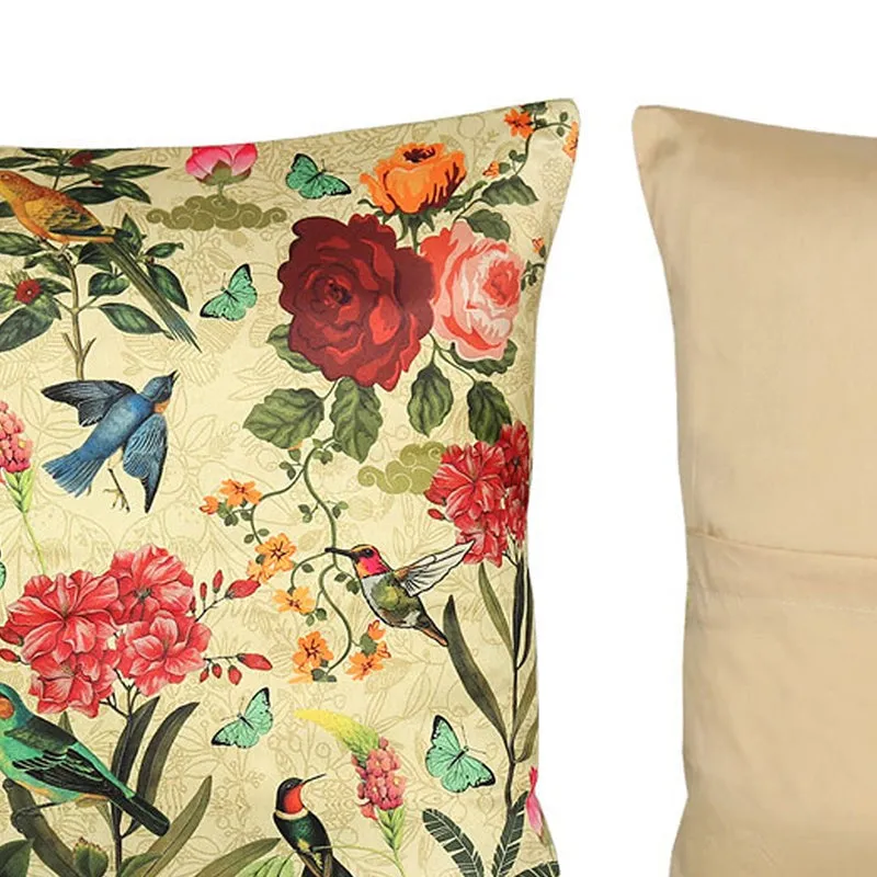 India Circus Poppy Wing Printed Satin Polyester Satin Cushion Cover - Set Of Five media 5