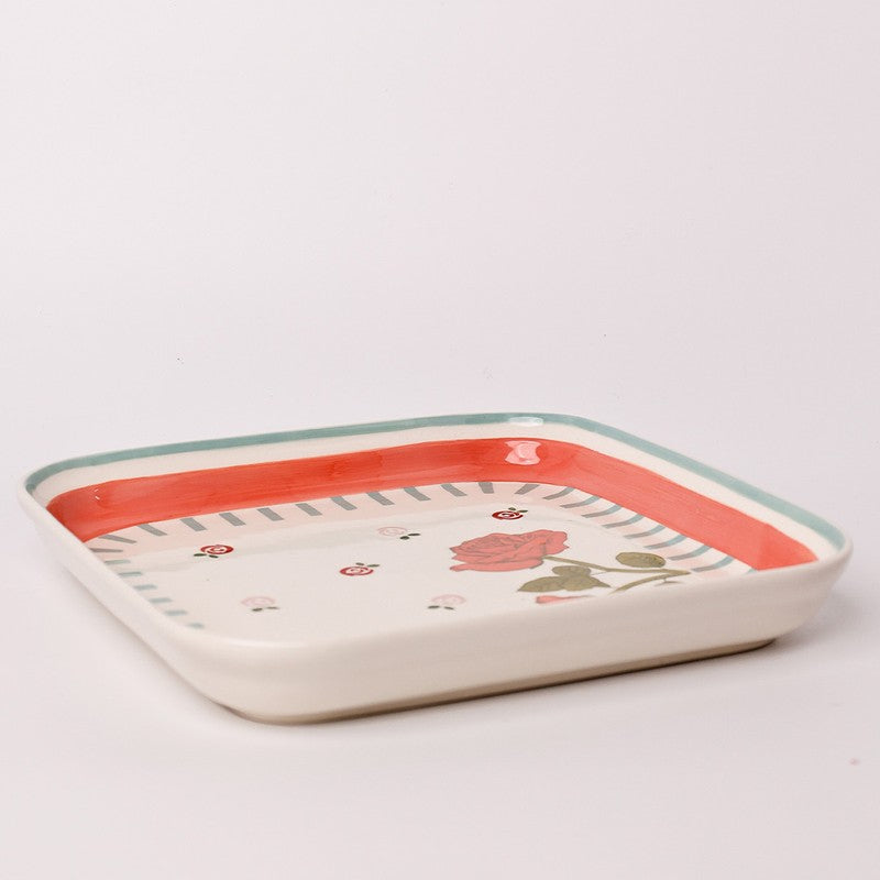 Tea Garden Handpainted Square Platter media 5