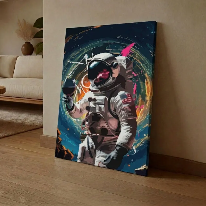 Astronaut In Galaxy Wall Painting media 1