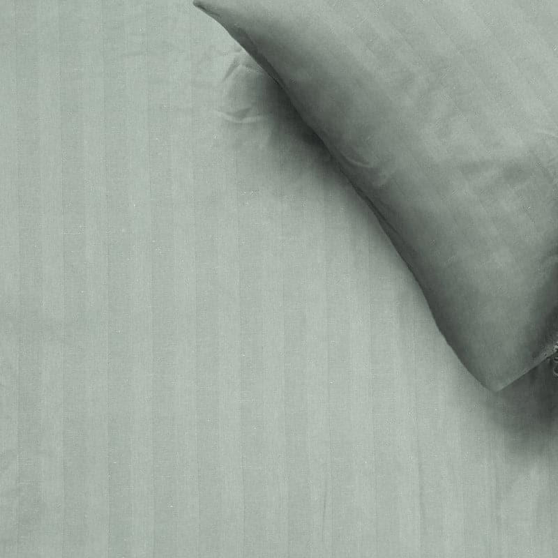 Adalyn Striped Cotton Bedsheet (Silver) - 210 TC media 5